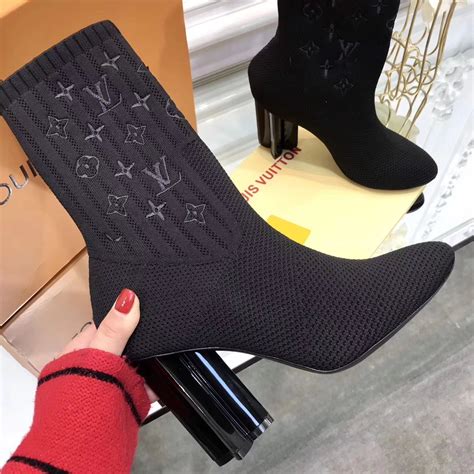 louis vuitton black sock boots|louis vuitton boots with heels.